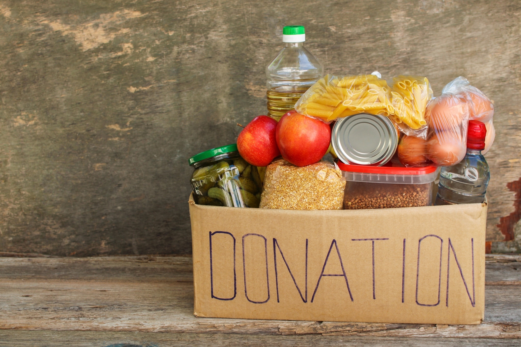 Box of donated goods