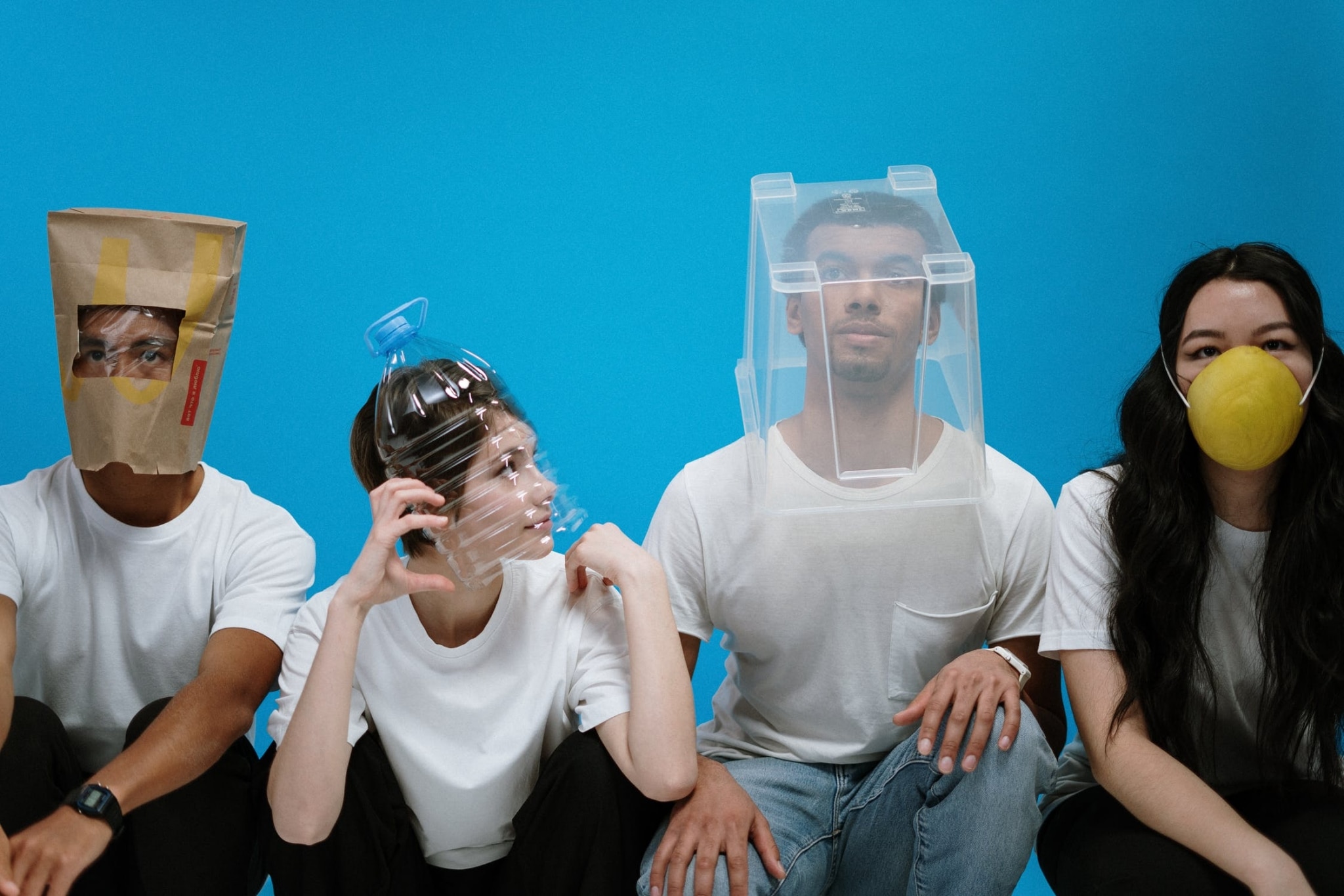 People covering their faces