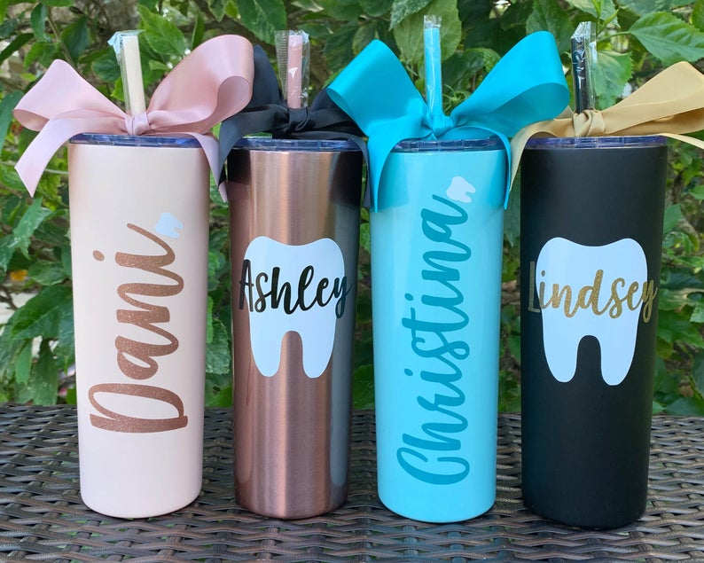 Personalized tumbler with a tooth print
