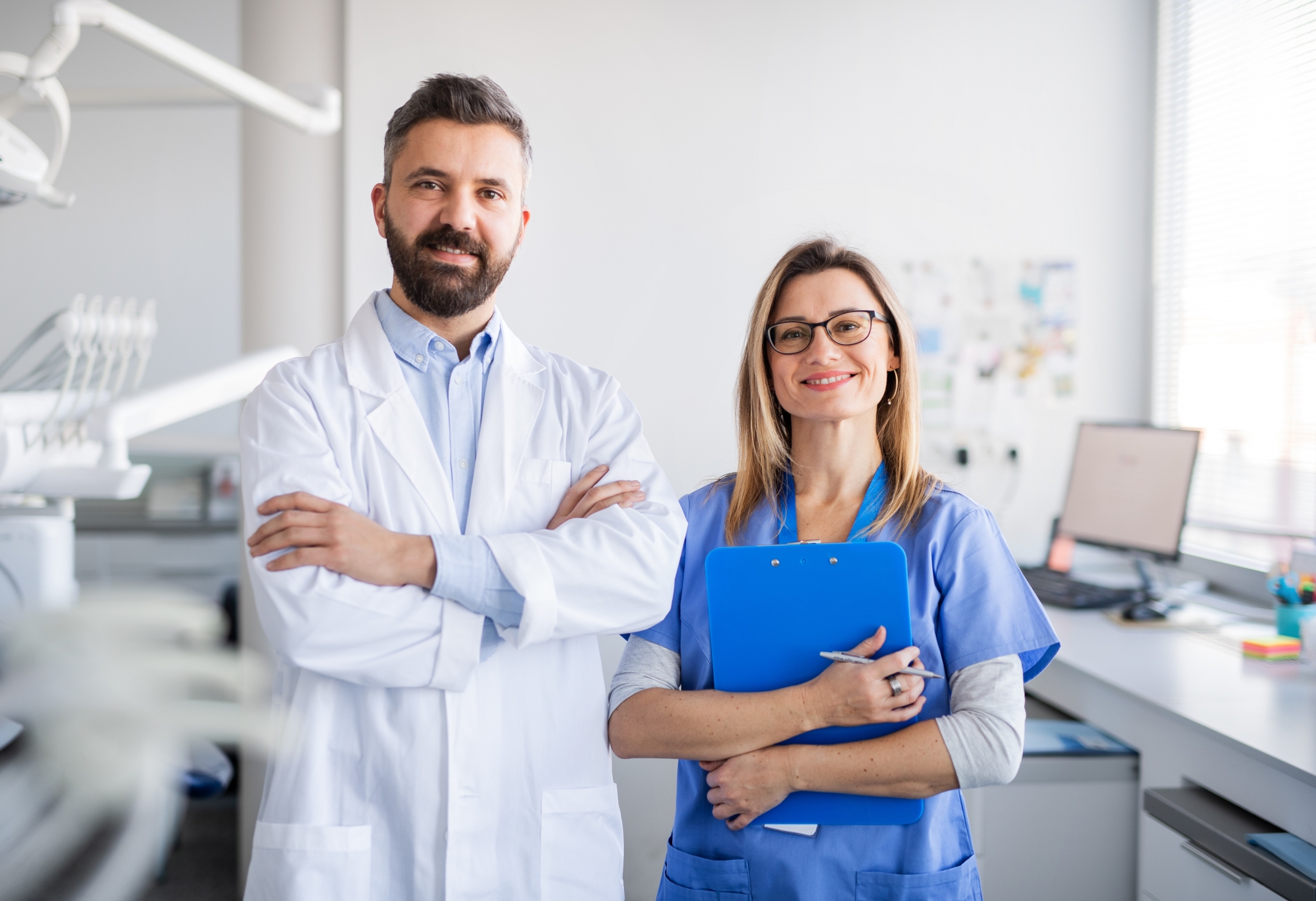 Smiling dental team in the office