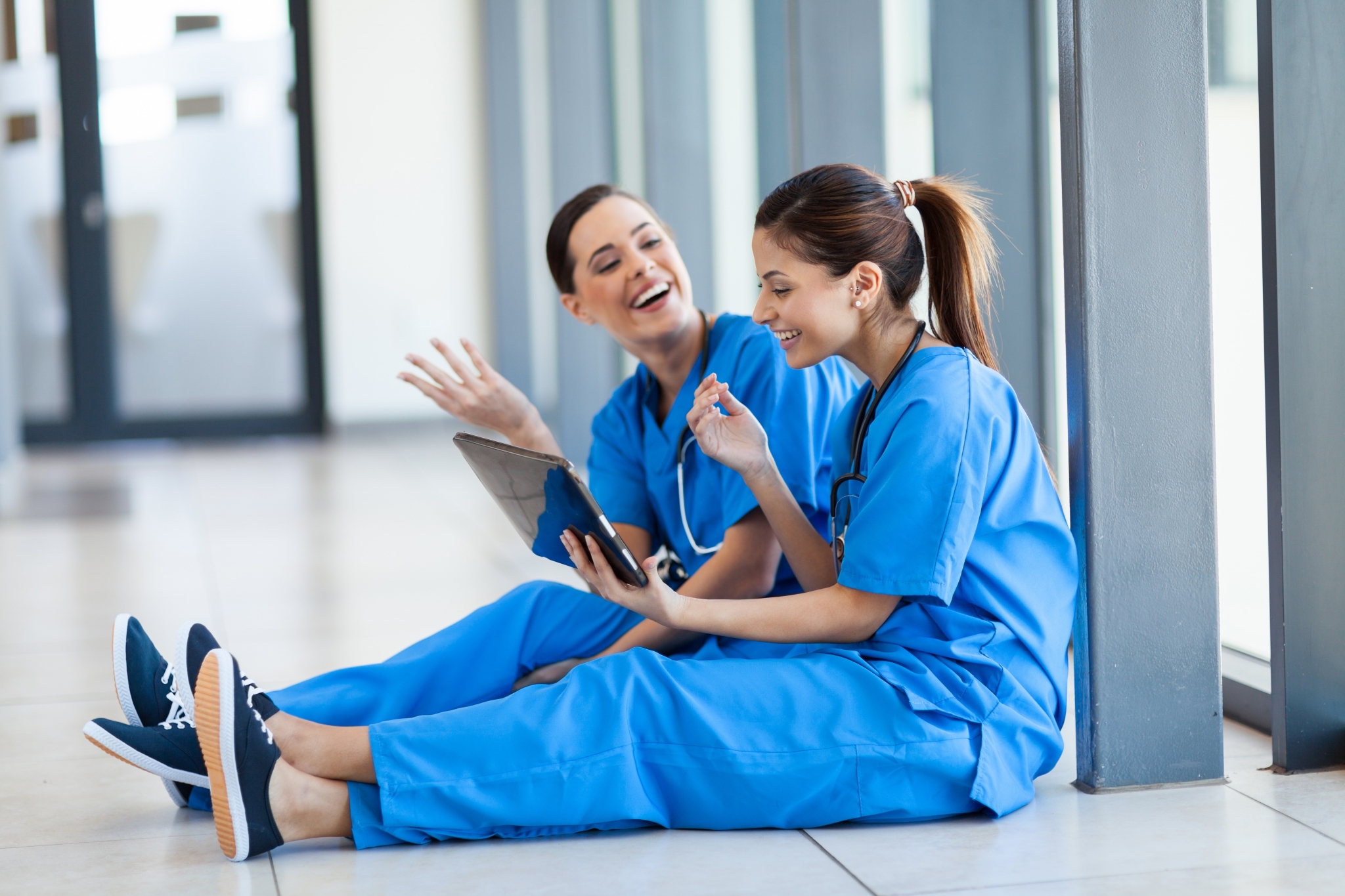 Two nurses on a break