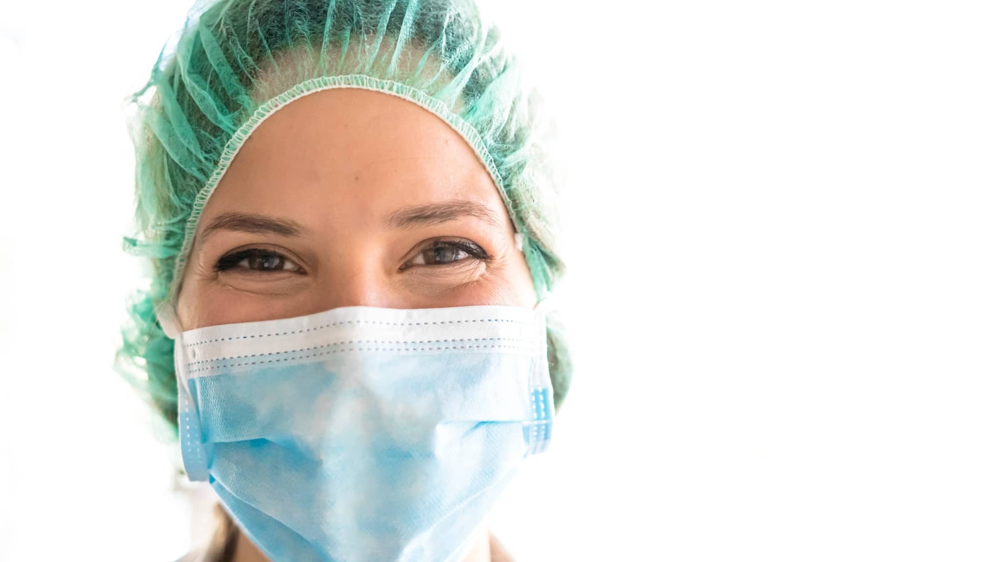 Close up of a masked medical professional