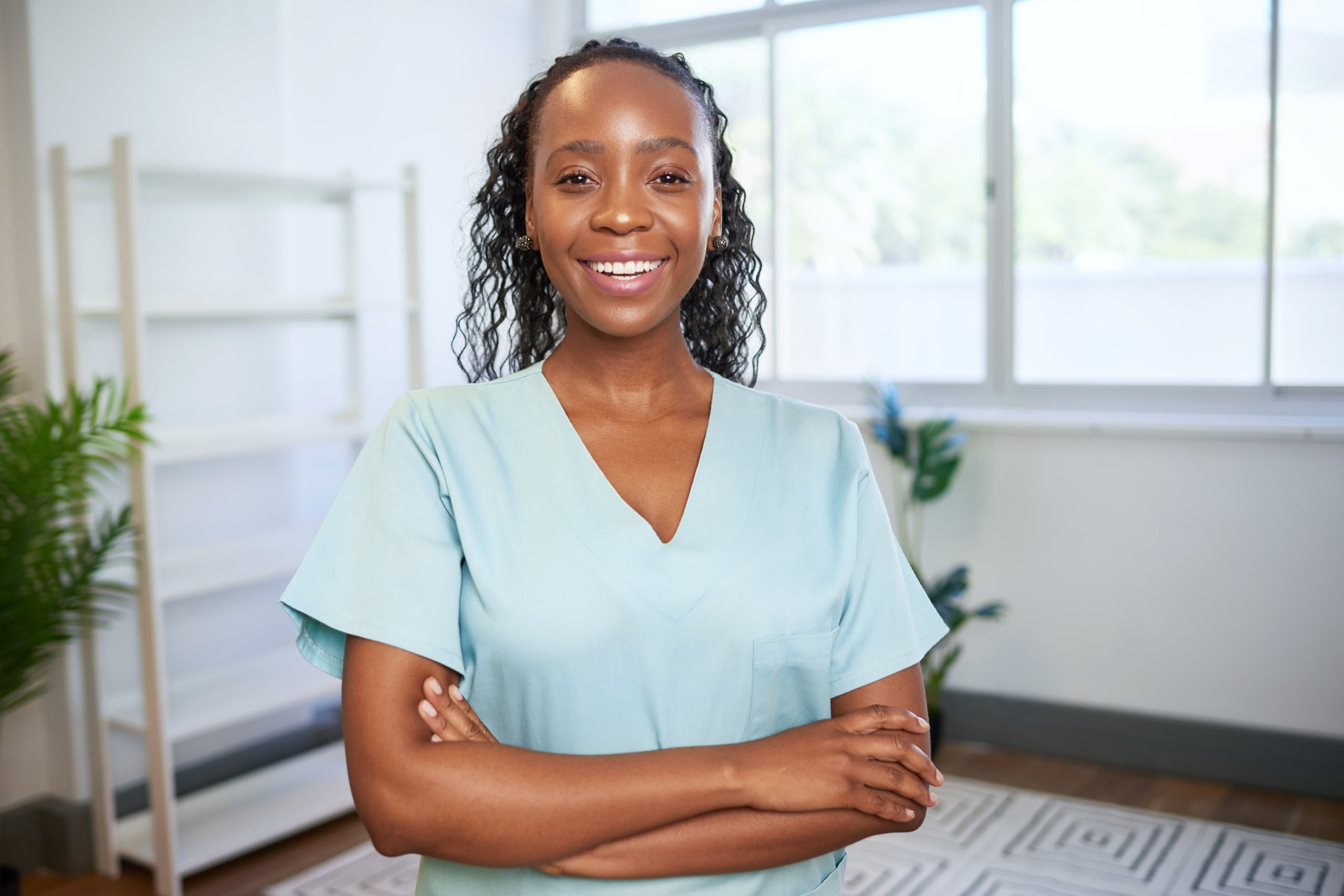 Smiling African-American medical professional