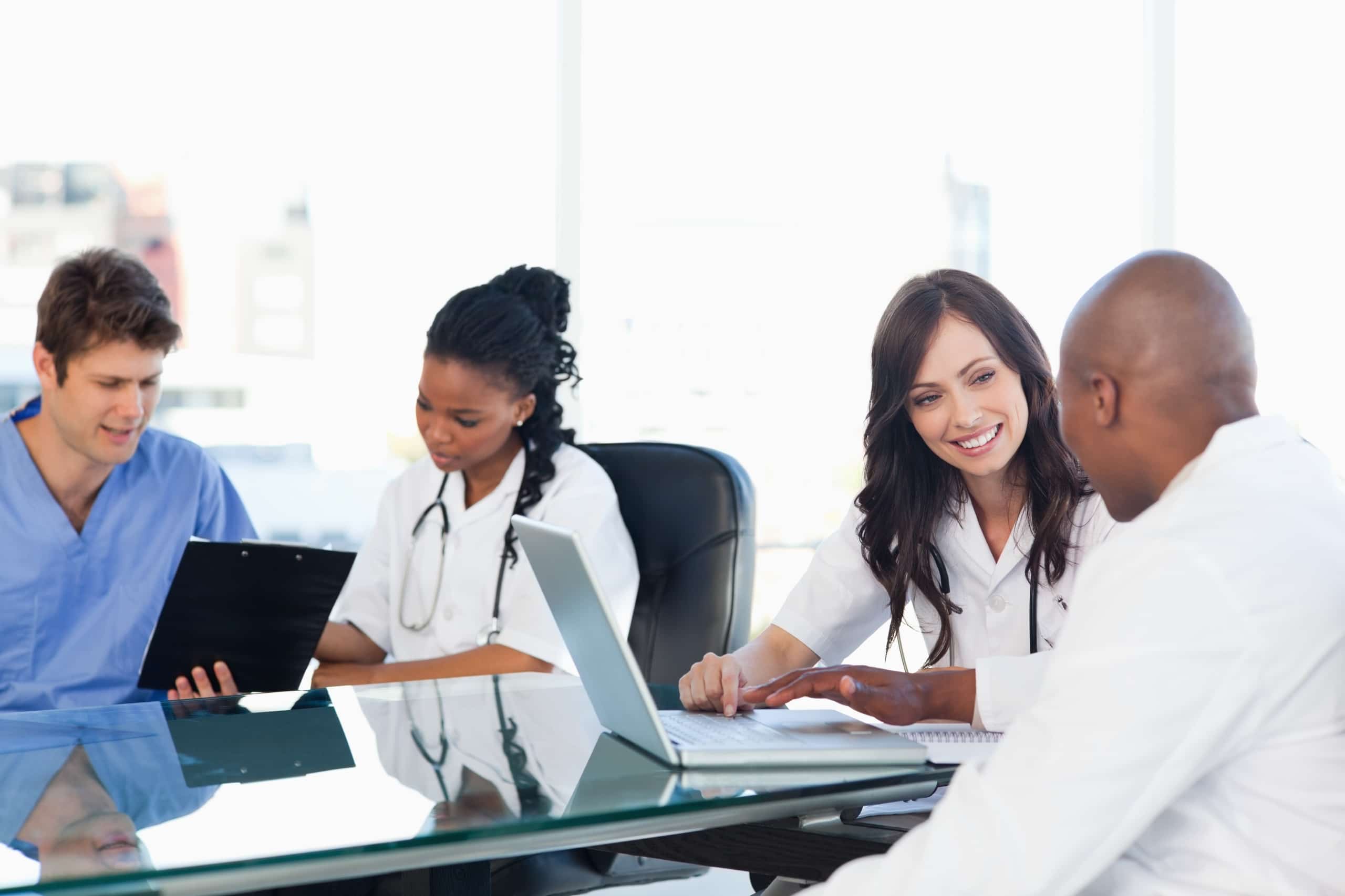 Diverse group of medical professionals in a conference room