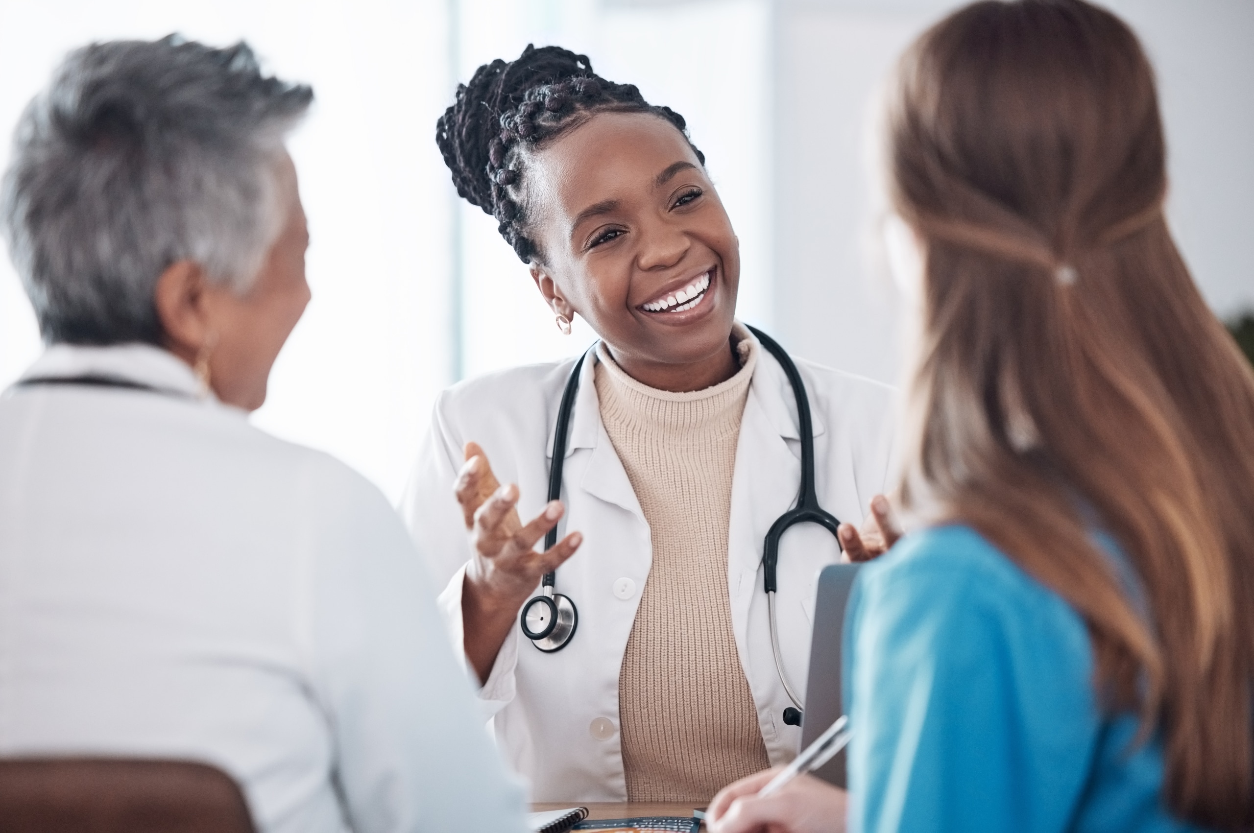 African-American nurse leader in a discussion